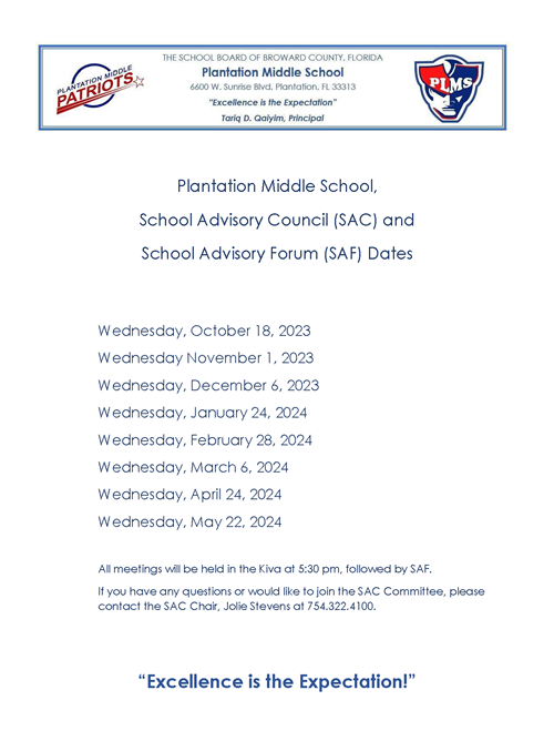 Advisory Schedule